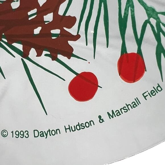 Holiday Evergreen Pinecone Glass Serving Plate Marshall Field Retro - Picture 2 of 16
